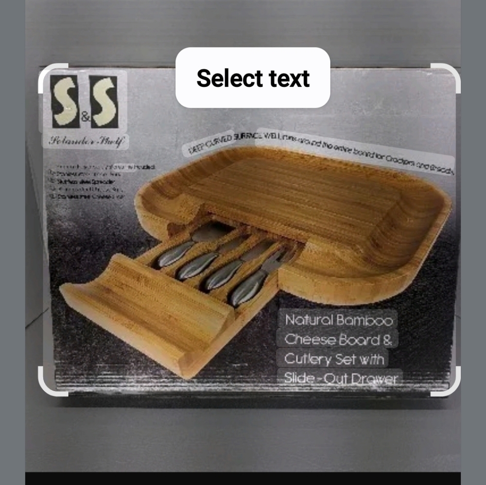 Bamboo Large Cheese Board and Knife Set. Stylish Charcuterie Board, Brand New